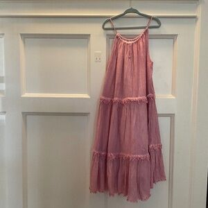 White and pink striped dress, Tucker and Tate size 10/12.